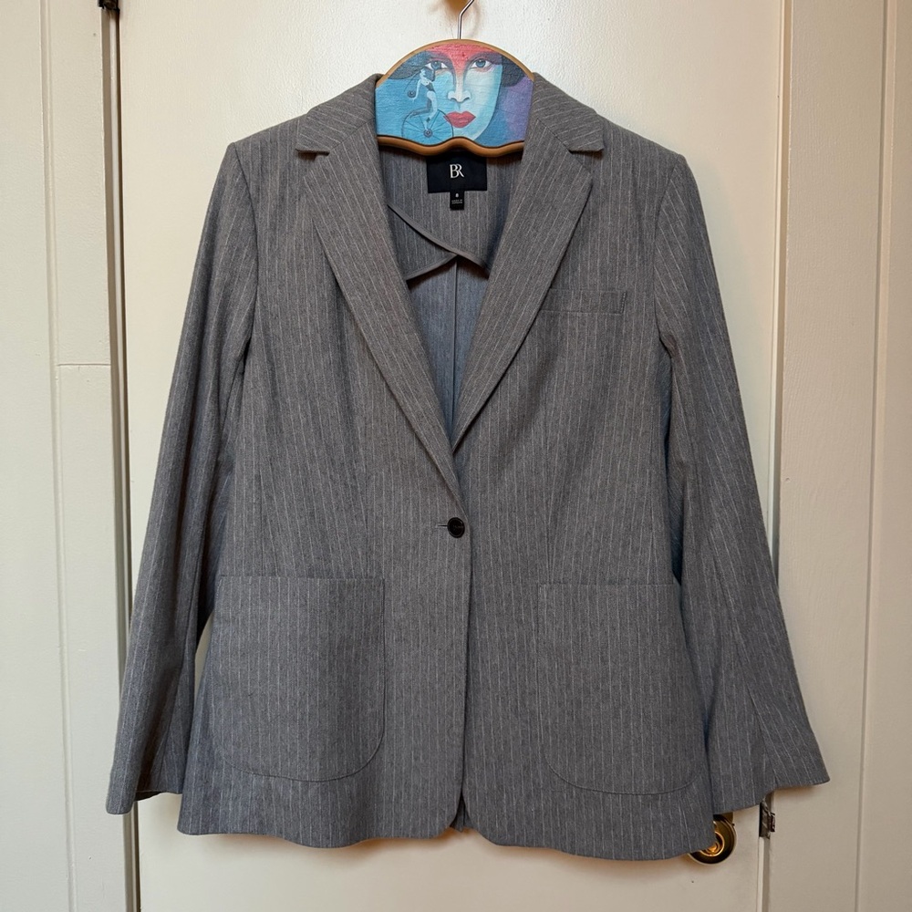 Banana Republic Women's Gray Pinstripe Blazer